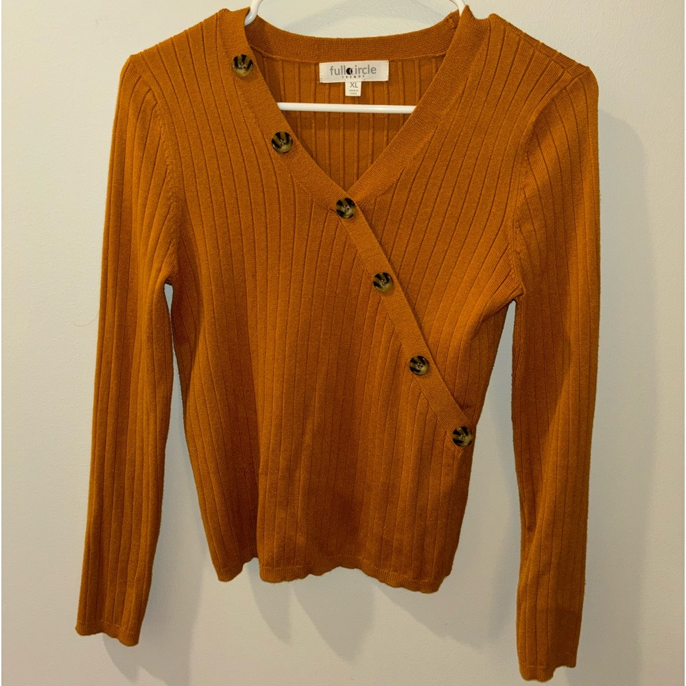 Mustard Yellow Knit Long Sleeve Top